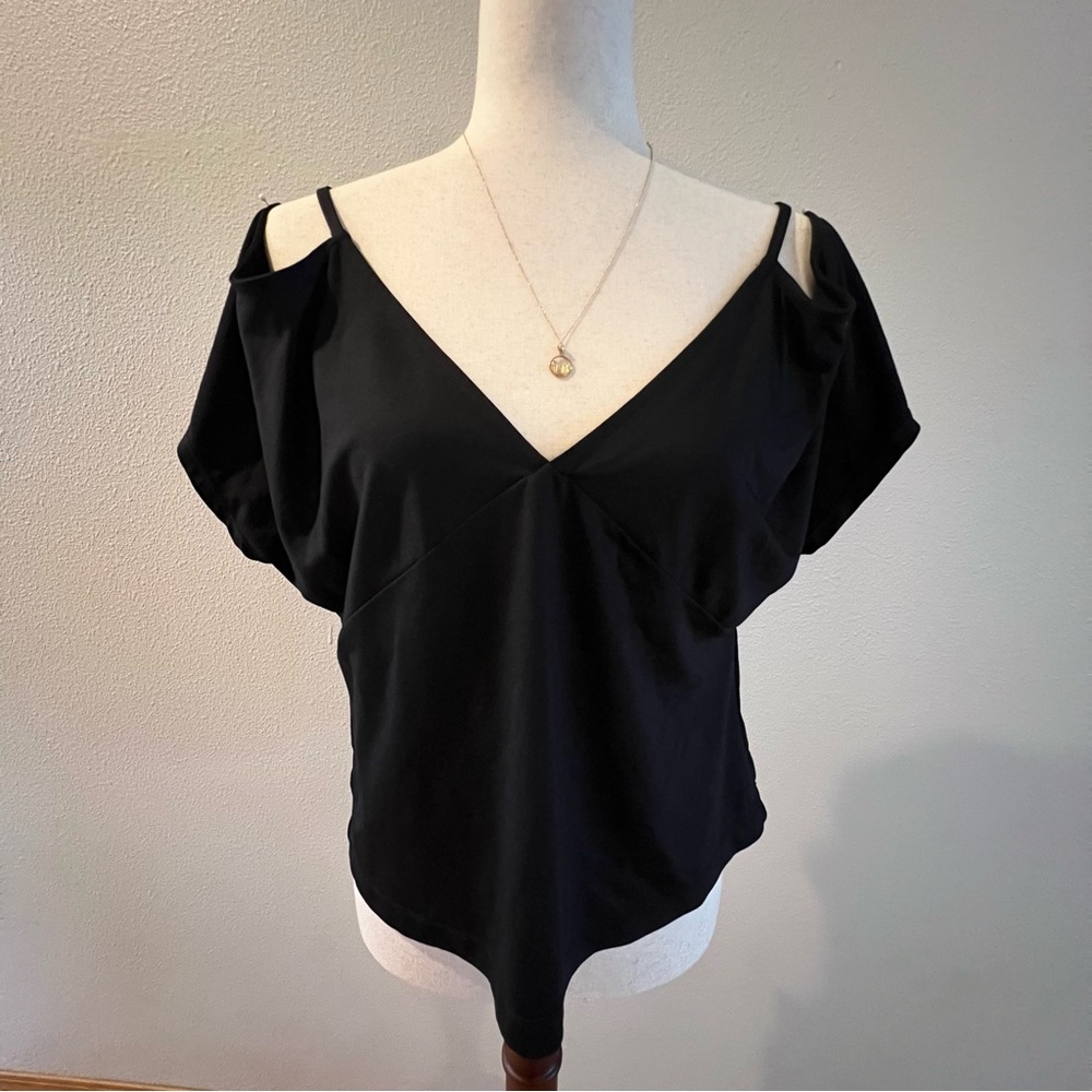 Alexander Wang Black Cold Shoulder Blouse - Small